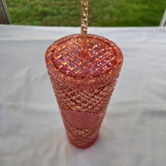 2021 Starbucks Rose Gold Jeweled Diamond Bling Tumbler 24oz - Picture 3 of 7